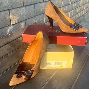 Amalfi Taupe Grey Suede heels